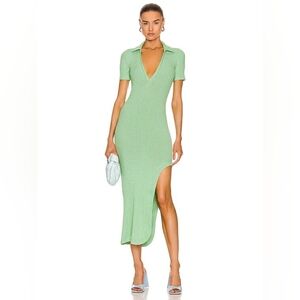 ALIX NYC Spencer ribbed bodycon midi with side slit Dress